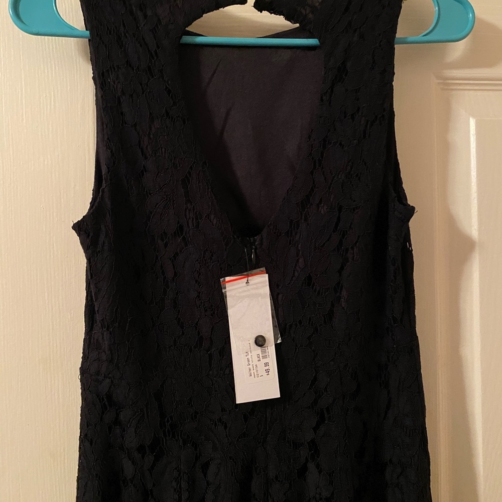 Black lace midi dress